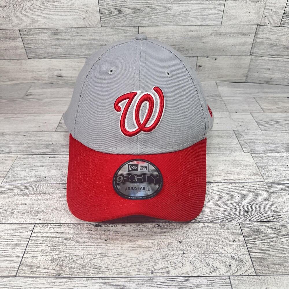 Washington Nationals Hat Cap Snap Back Mens One Size Gray Red MLB New Era 9FORTY